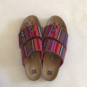 Muk Luks Wide Double Strap Thong Sandal